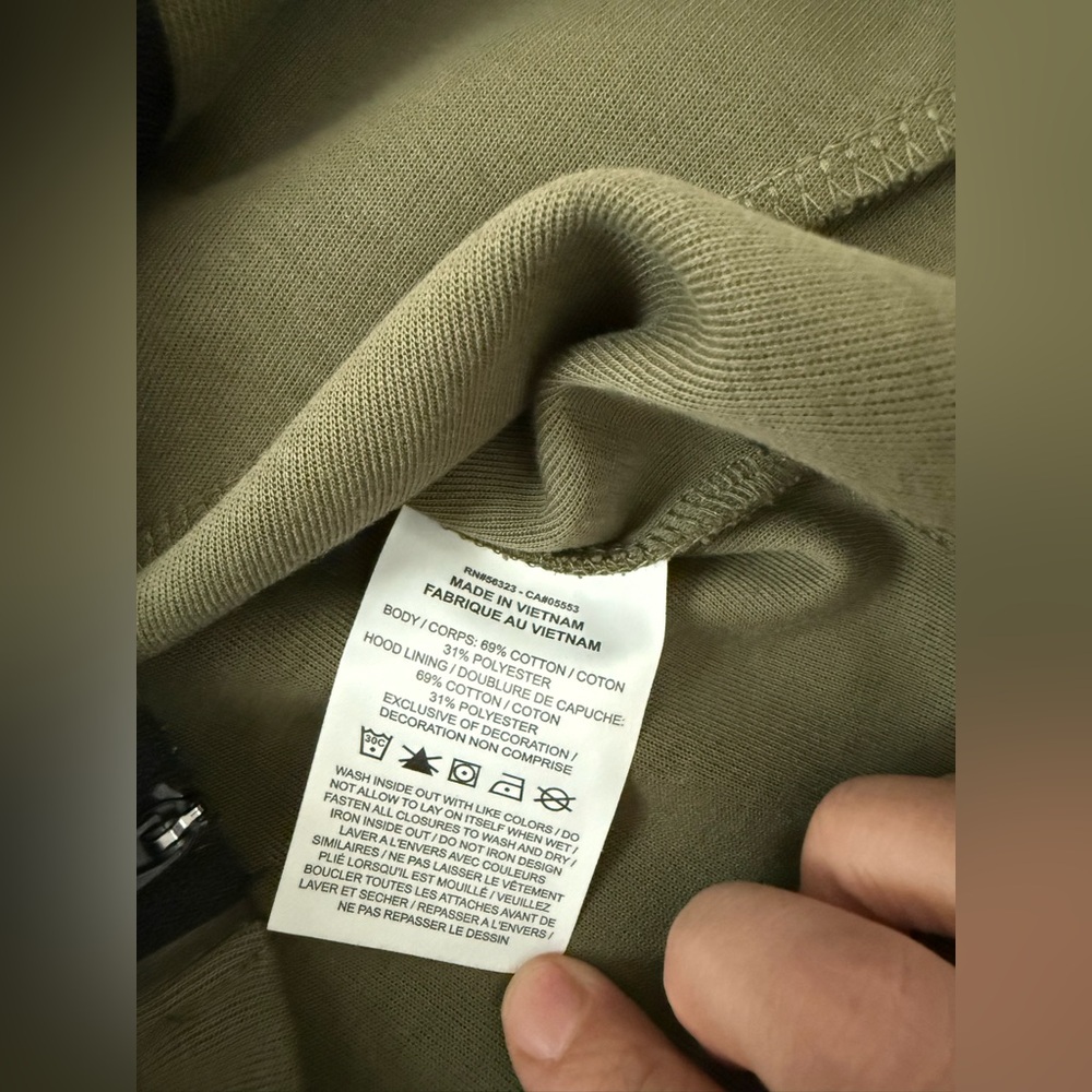 Nike Women’s Sportswear Tech Fleece Essential Full Zip Hoodie in Olive Green - Picture 8 of 13